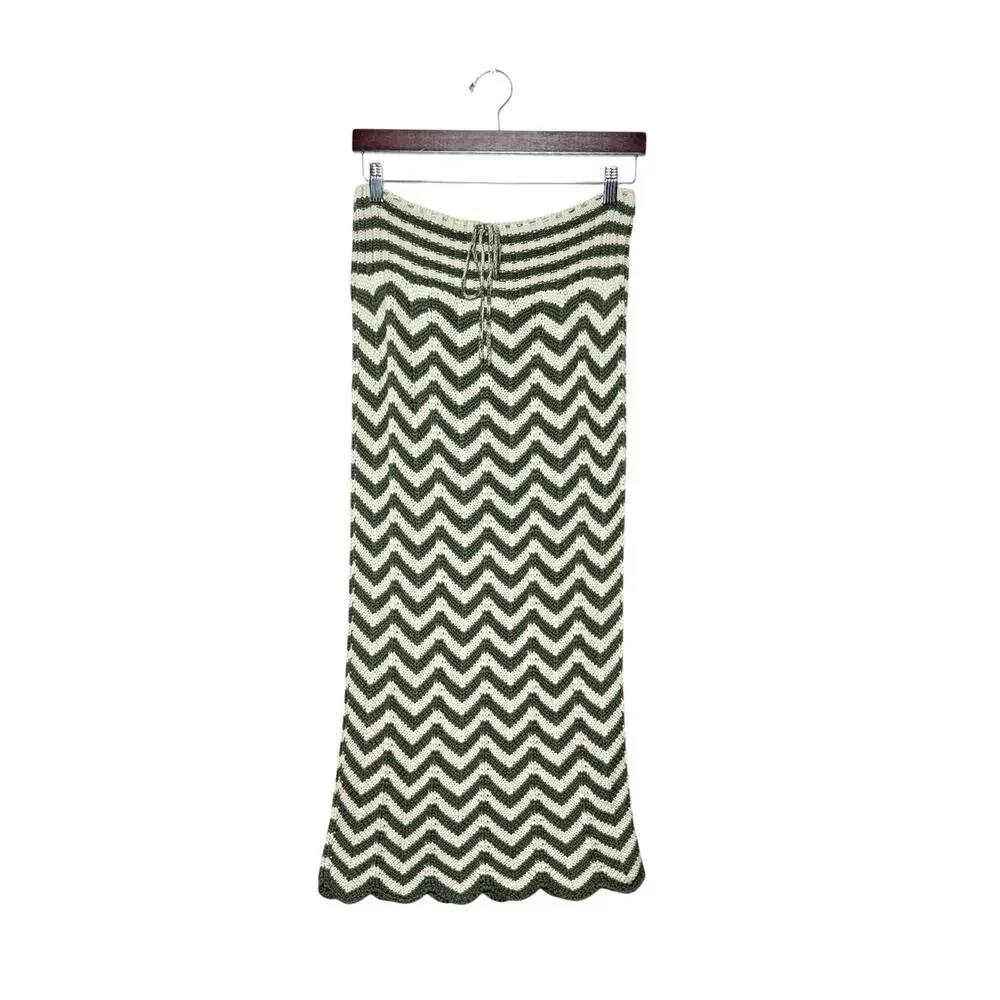 Agua Bendita Crochet Emory Crop Top & Mira Ete Skirt Set Chevron M/L - Picture 6 of 9